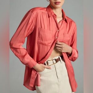 💜 By Anthropologie Relaxed Buttondown - pink - XL - NWT